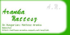 aranka mattesz business card